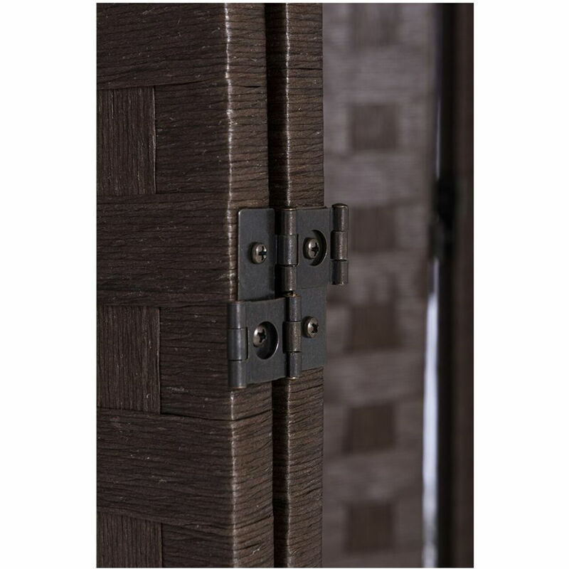 Legacy Decor 8 Panel Bamboo Woven Panel Room Divider, Privacy Partition Screen Ivory Color image number 1