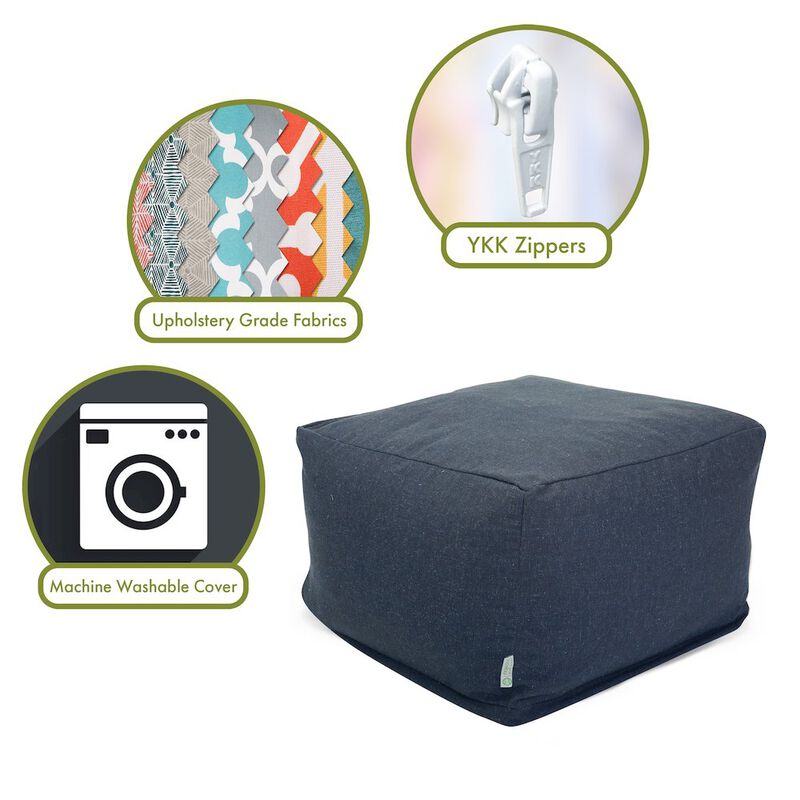 Majestic Home Goods Ottoman Pouf Wales Navy