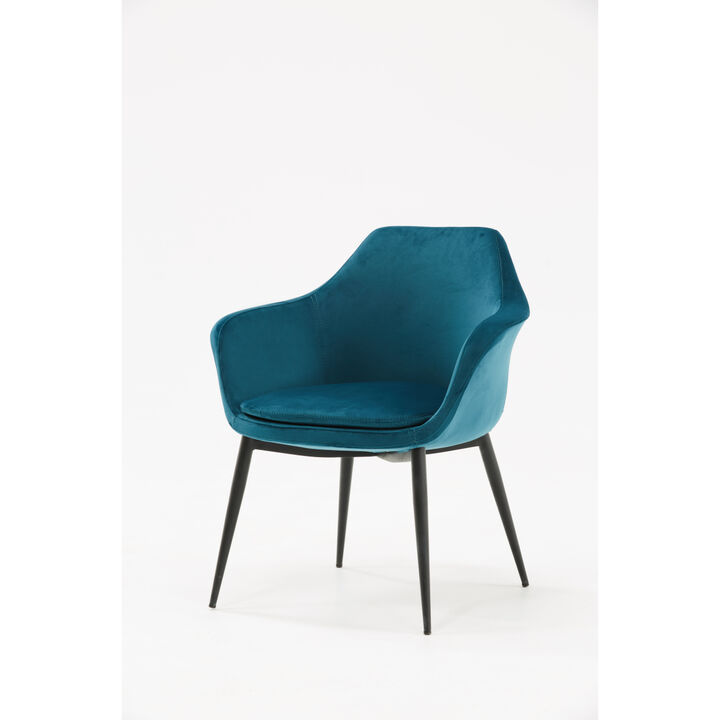 Wilson Modern Teal Velvet & Black Dining Chair