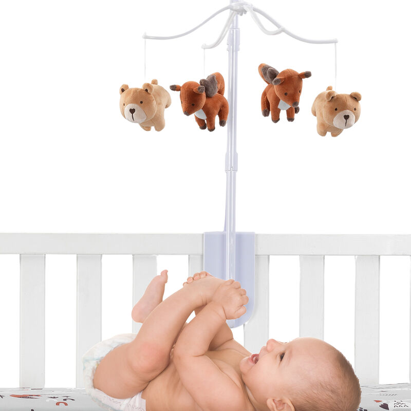 Bedtime Originals Animal Alphabet Bear/Fox Musical Baby Crib Mobile Soother Toy