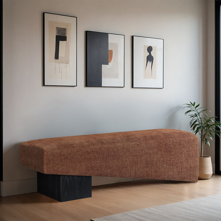 Meridian Furniture Alora Cognac Fabric Bench