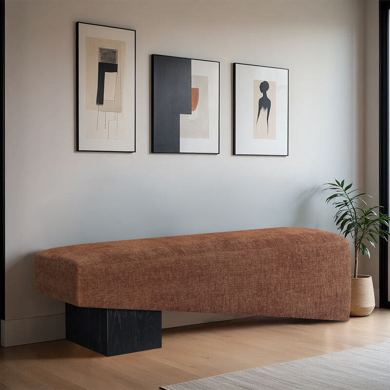 Meridian Furniture Alora Cognac Fabric Bench