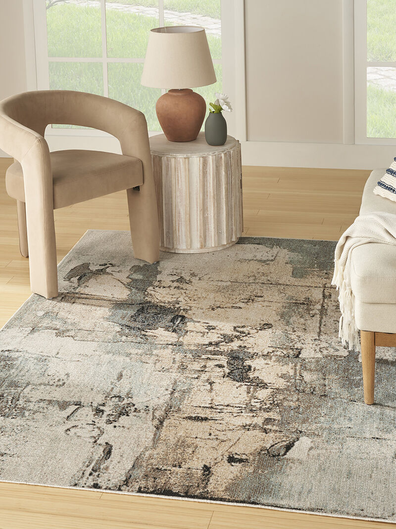 Washable Decor WSD09 Blue 5'3" x 7' Rug