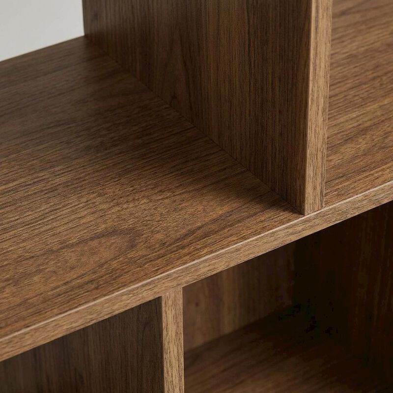 Wood Grain Bookcase with 7 Shelves for Living Room Storage image number 6