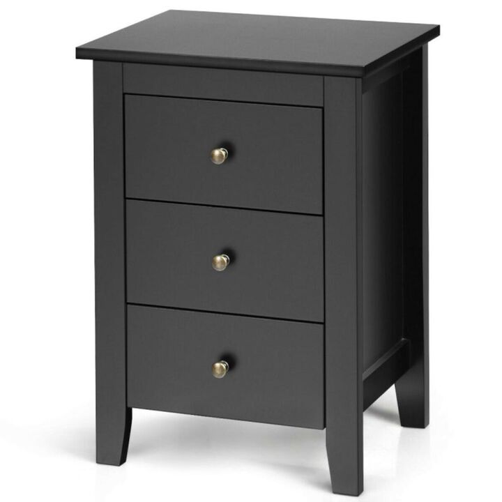 Hivvago Modern Bedside Cabinet with 3 Drawers for Living Room and Bedroom