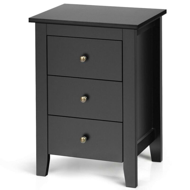 Hivvago Modern Bedside Cabinet with 3 Drawers for Living Room and Bedroom