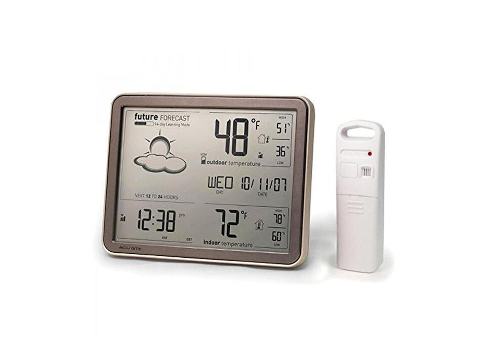 Acurite Self Learning Forecast Wireless Wall Clock Black Home Decor