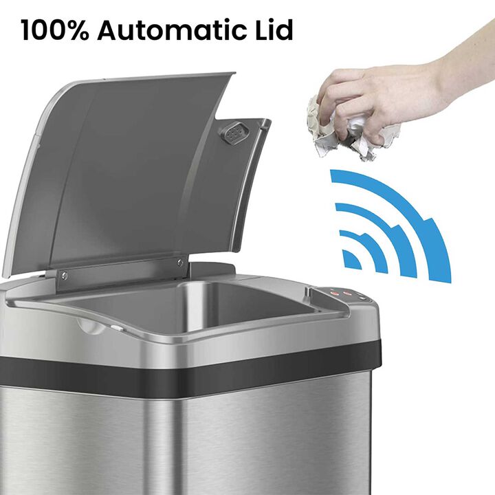 iTouchless  4 Gallon Multifunction Sensor Trash Can Stainless Steel