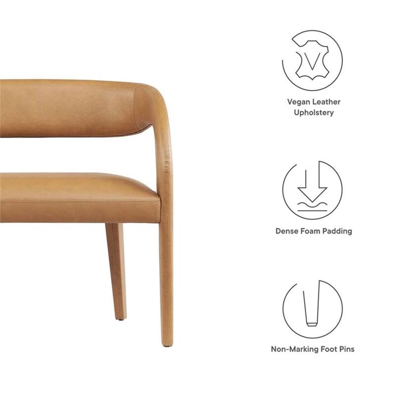 Modway Pinnacle Vegan Leather Accent Bench in Tan image number 8