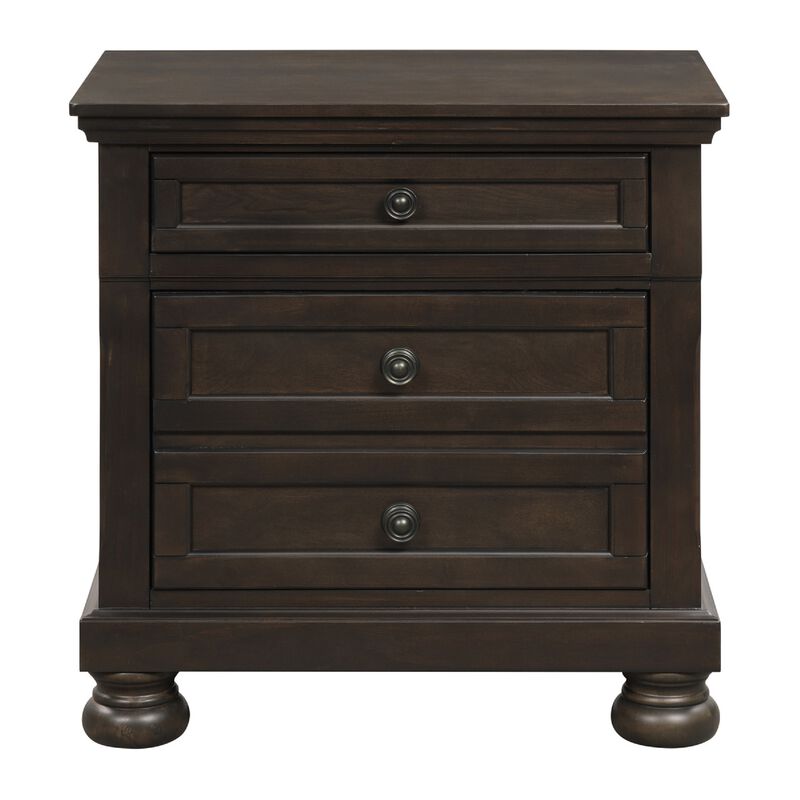 Queen Size Bedroom Set, Brown Finish, Storage Bed with Drawers, 2-Piece Set with Bed and Nightstand image number 4