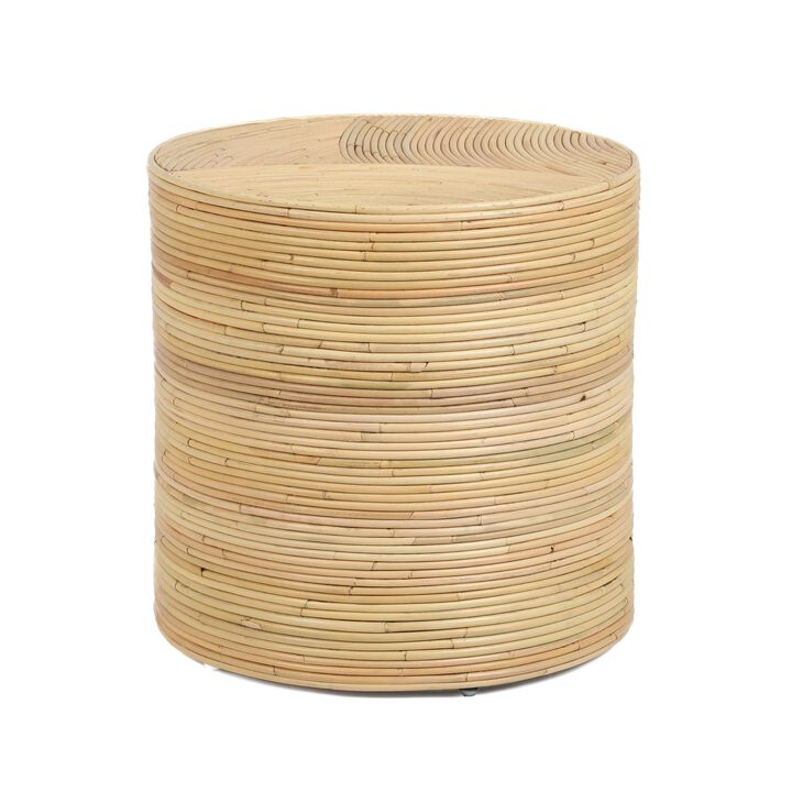 Tov Furniture Matea Natural Rattan Arch Side Table