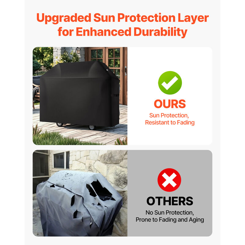 58 inch Grill Cover Heavy Duty BBQ Gas Grill Cover Outdoor Barbecue Waterproof image number 5