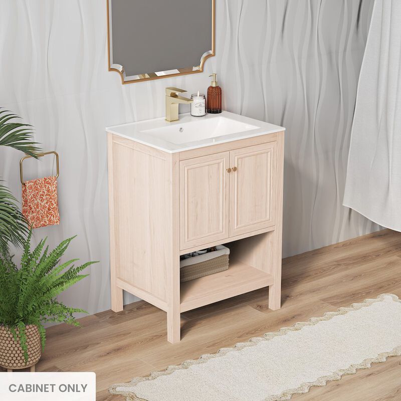 Chateau 24" Freestanding Bathroom Vanity Cabinet without Top in White Oak image number 1