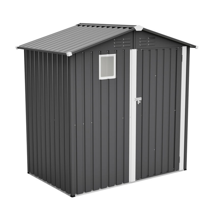 WOW PIONEER Waterproof Weather-Resistant Metal Outdoor Utility Storage Shed with Lockable Door for Backyard Garden Patio Lawn Tool Organization