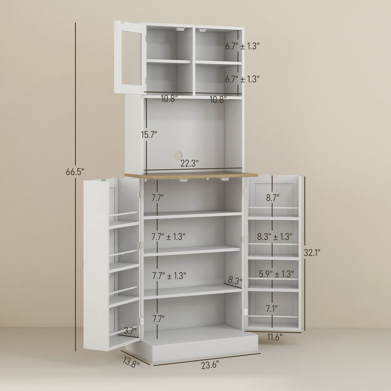 Freestanding Kitchen Pantry Cabinet with Storage Shelves &ndash; Tall Cupboard for Home Kitchen image number 1