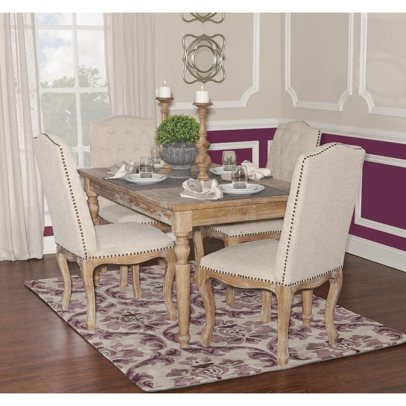 Linon Avalon Light Natural Brown Rectangle Table