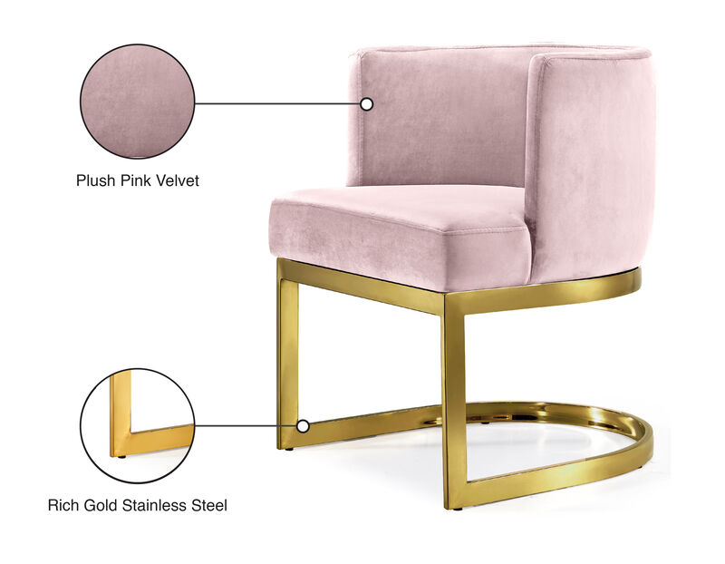 Meridian Furniture Gianna Pink Velvet Dining Chair image number 5