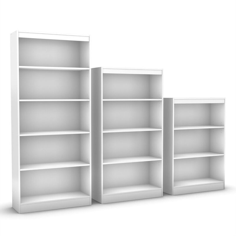 4-Shelf Bookcase with 2 Adjustable Shelves for Home Office or Living Room