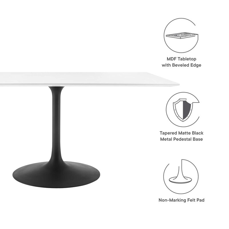 Modway - Lippa 60" Rectangle Dining Table Black White