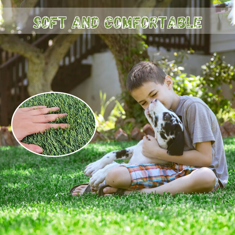 FUFU&GAGA Artificial Turf Grass Mat - 13-ft L x 7-ft W, Perfect for Garden and Patio,Light Green image number 6