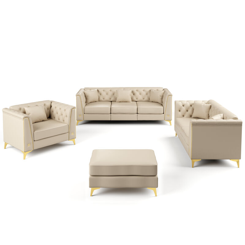 Wotvo Luxury Modular Chesterfield Sofa Set image number 0