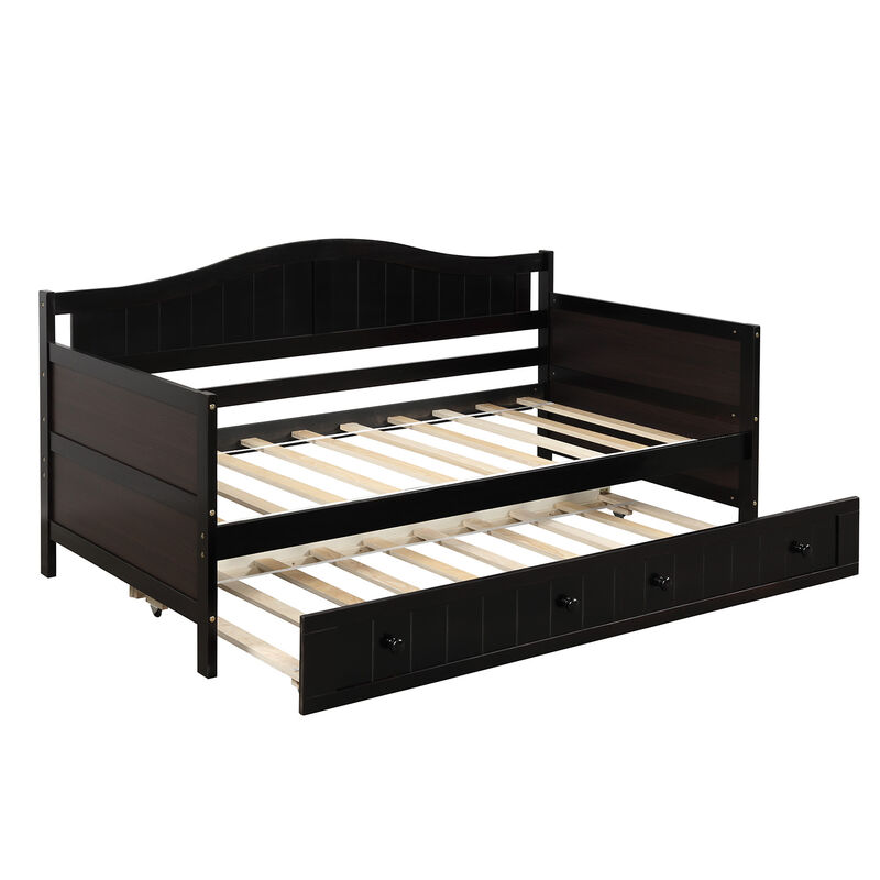 Merax Wooden Daybed with Trundle Bed image number 3
