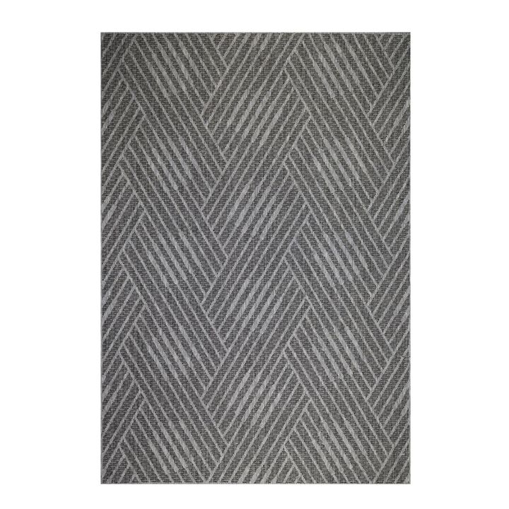 HomeRoots Geometric Stain Resistant Indoor Outdoor Area Rug