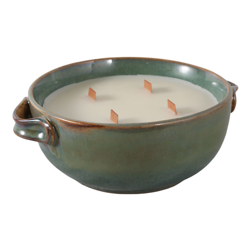 8" 14 Oz Lakeside Rain Candle, Green image number 1