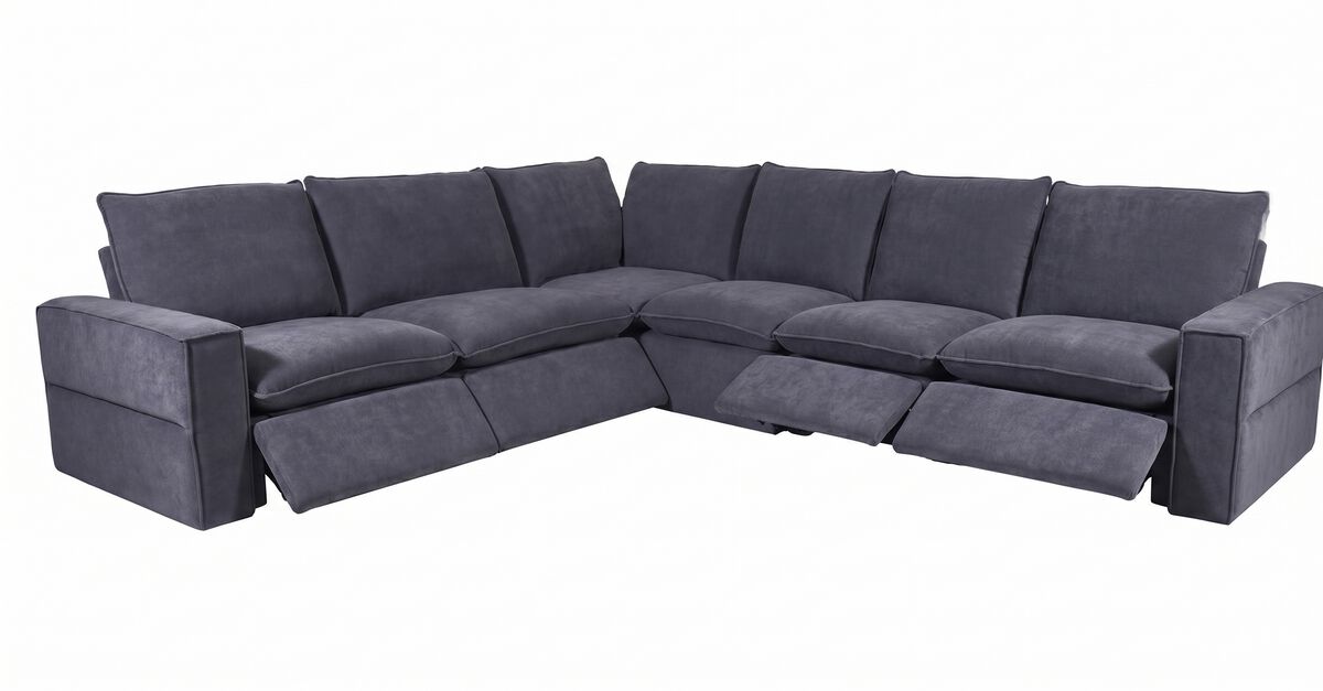 Warner Power Motion 6pc Sectional in Zinc