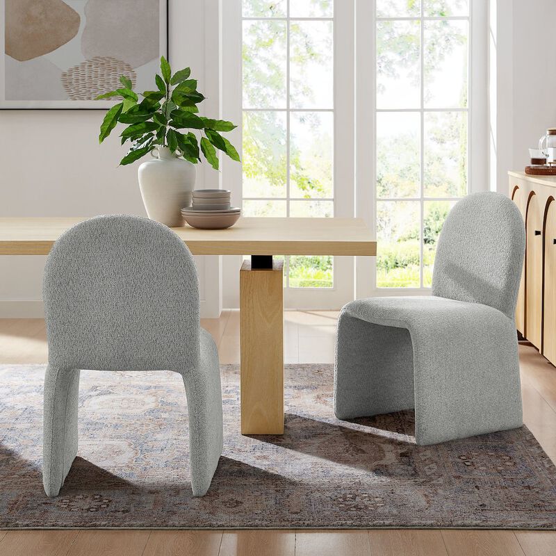 Modway Junia Boucle Upholstered Arch Armless Dining Chair