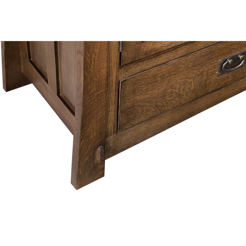 Crafters and Weavers Mission Quarter Sawn Oak 60 TV Stand - Walnut