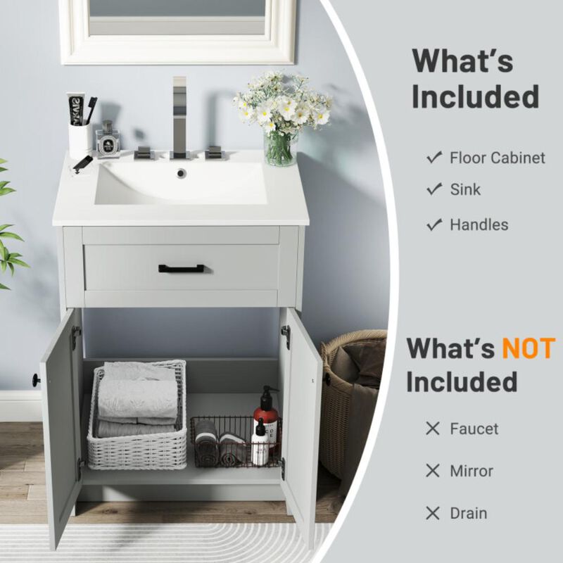 Hivvago Bathroom Vanity Unit with Basin and 2 Doors