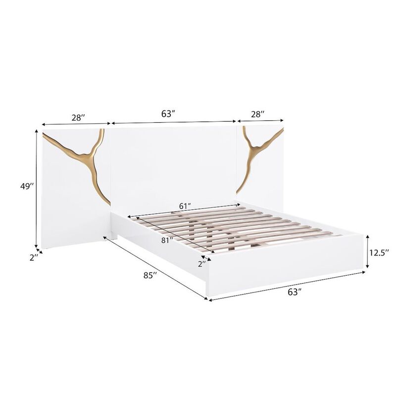 Lacquered High Gloss Queen Bed Frame image number 4