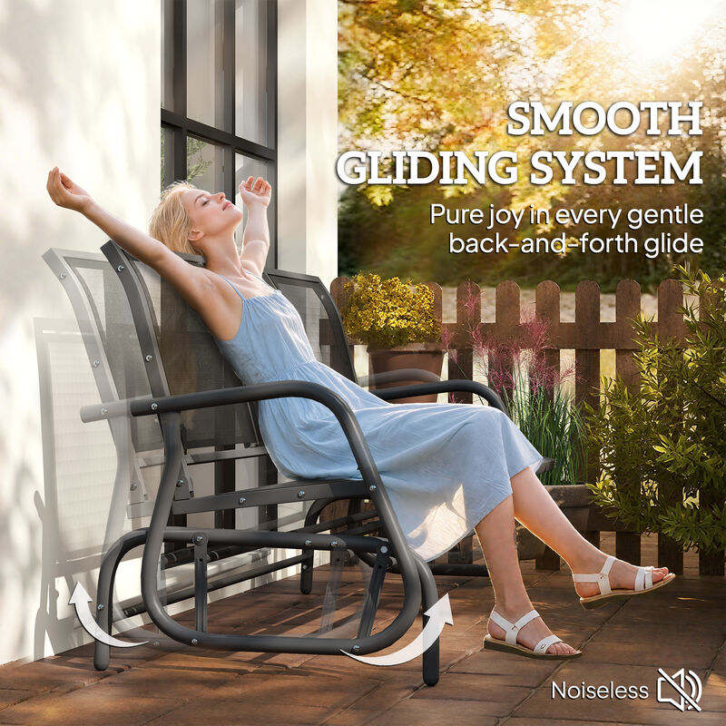 Hivvago 3-Seat Patio Swing Bench with Breathable Mesh image number 3