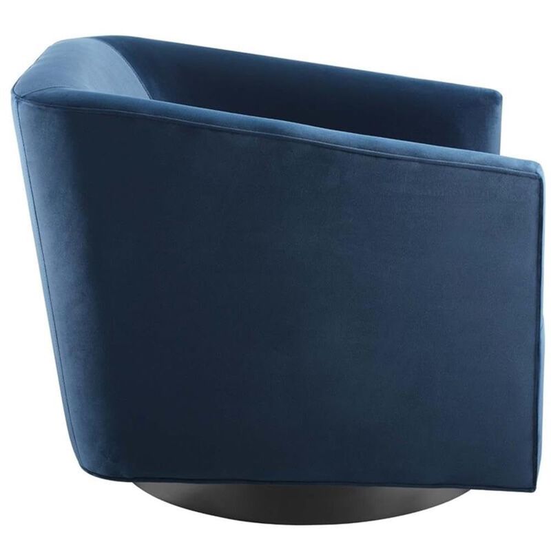 Modway EEI-4427-MID Twist Swivel Chair Performance Velvet Set of 2, Midnight Blue image number 5