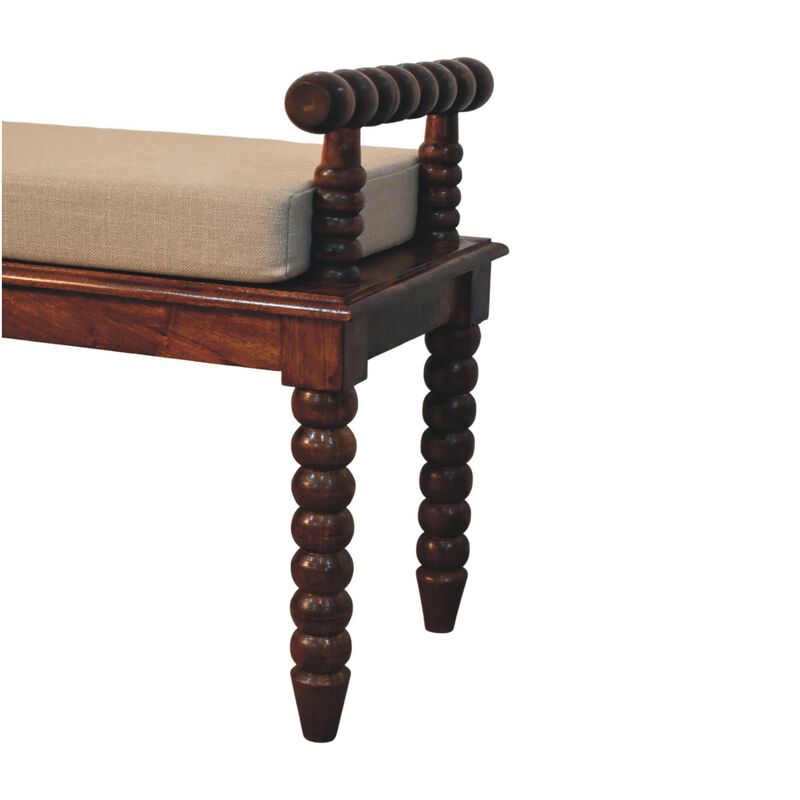 Solid Wood Spindle Cushioned Entryway Bench image number 5