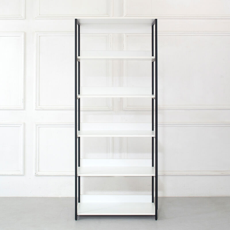 FC Design Klair Living Wood and Metal Walk-in Closet with Five Shelves