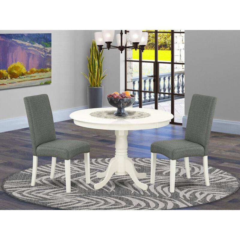 East West Furniture Dining Room Set Linen White