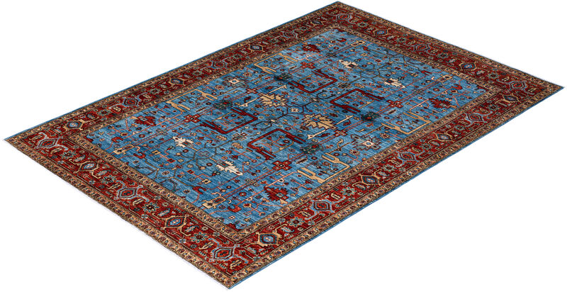 Serapi, One-of-a-Kind Hand-Knotted Area Rug  - Light Blue, 6' 1" x 8' 11" image number 8