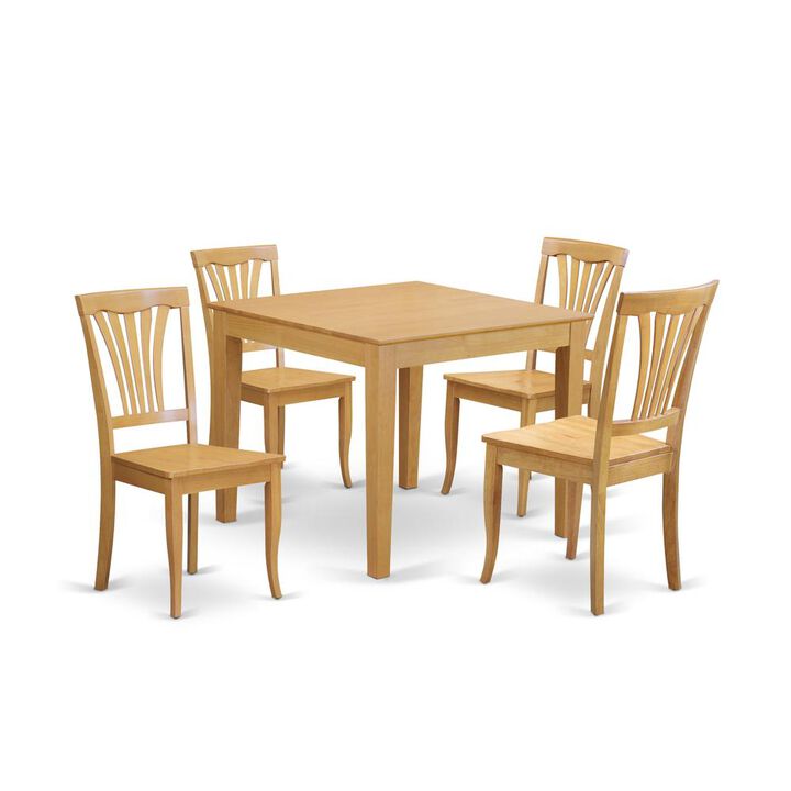 5 Pc small Kitchen Table and Chairs set -square Dinette Table and 4 Kitchen Chairs
