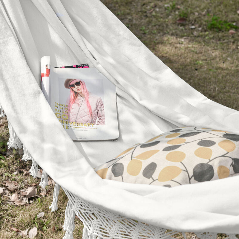 Hivvago Extra Large Boho Hammock with Tassel Fringe image number 7