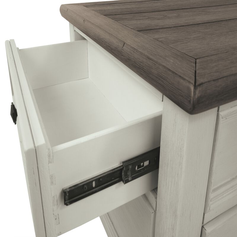 Cocktail Table With Spring Lift Top and Multiple Drawers, Brown and White-Benzara image number 6
