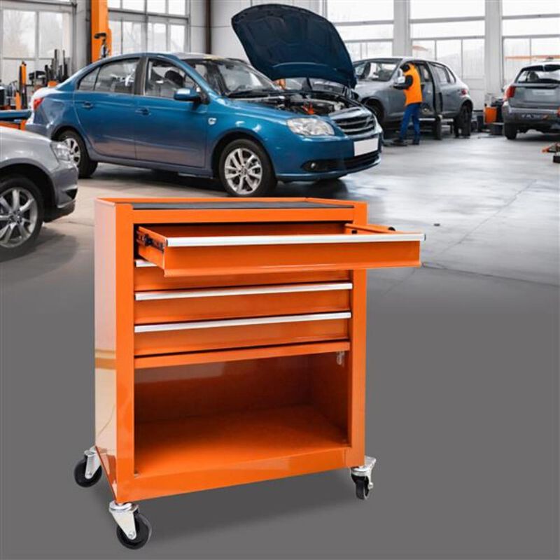4-Drawer Rolling Tool Cart with Wheels Mobile Storage Organizer for Garage & Workshop