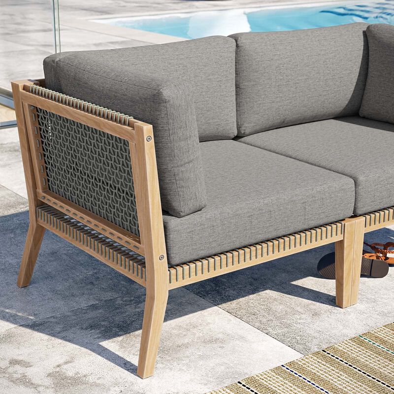 Modway Clearwater Love Seats, Loveseat, Gray Graphite image number 7