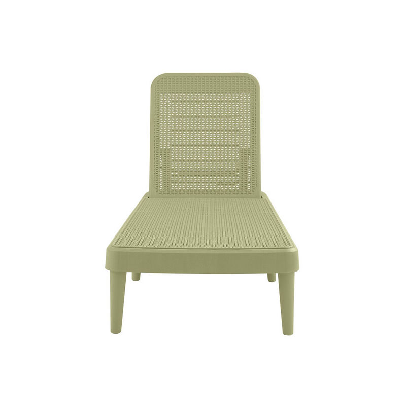 HomeRoots 75" Sage Heavy Duty Plastic Outdoor Stacking Chaise Lounge image number 2