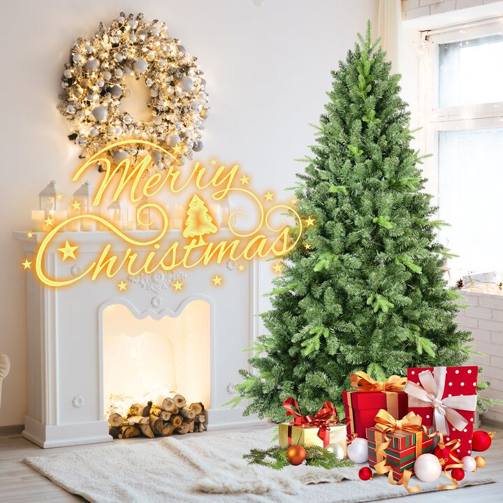 5 ft. Classic Christmas Tree with 967 Tips PE PVC Hinged Branches Metal Stand Full Natural Look