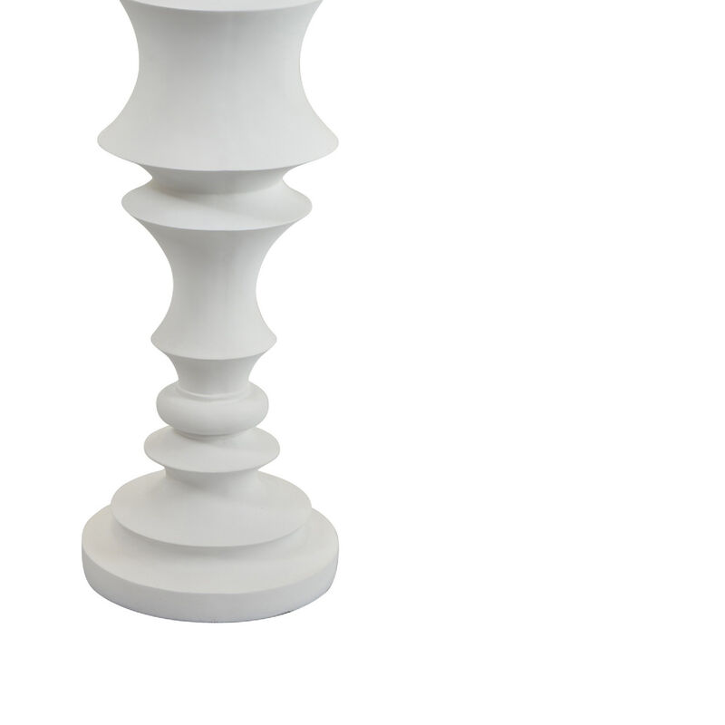 Tabletop D&eacute;cor Candle Holder, Tiered Baluster Style, White Resin, 18 Inch image number 3