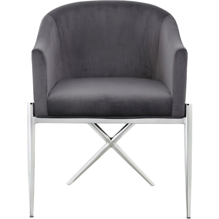 Meridian Furniture Xavier Grey Velvet Dining Chair