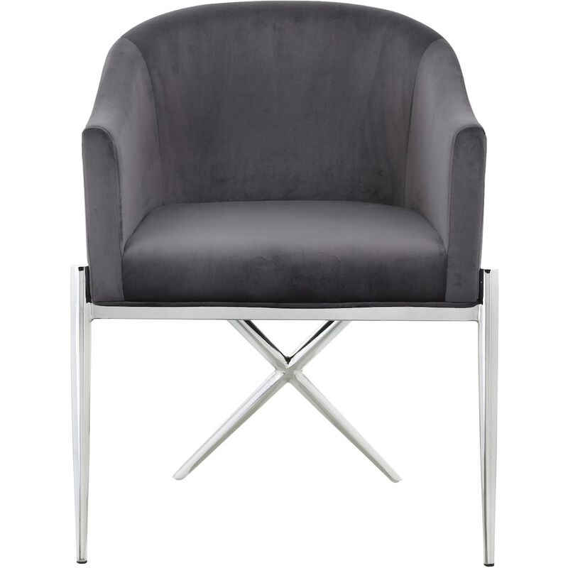 Meridian Furniture Xavier Grey Velvet Dining Chair