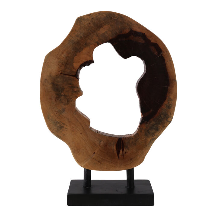 19x14" Open Wood Disc On Stand